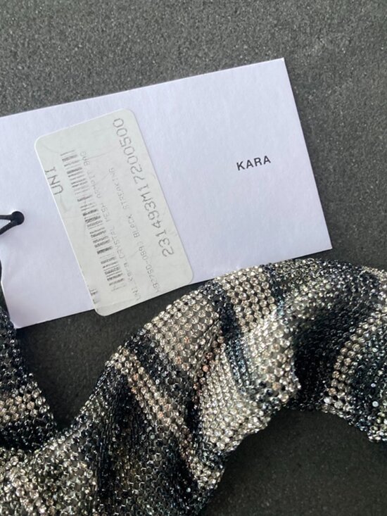 KARA Gray Crystal Mesh Armpit Bag NWT main image 2